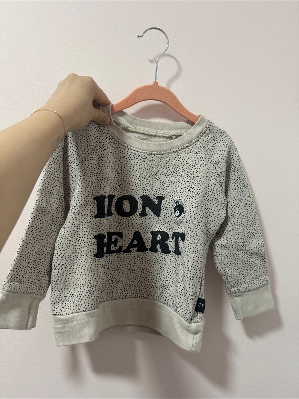 Huxbaby Cream Speckle Sweatshirt with Black Print
